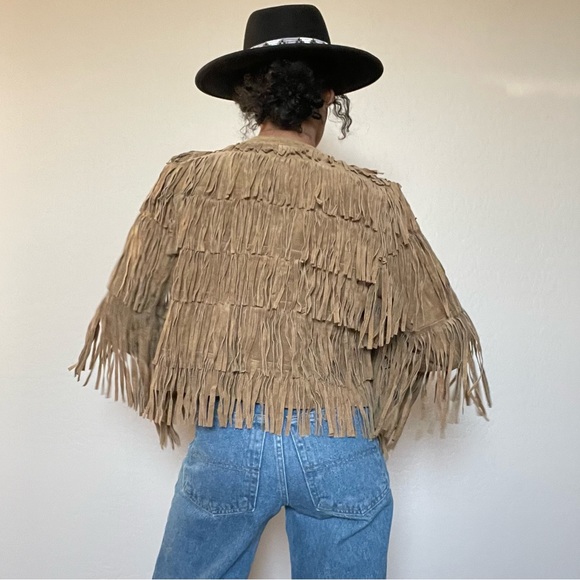 Vintage Full Fringe 100% Leather Jacket - Picture 14 of 15